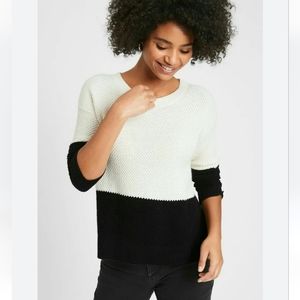 Banana Republic Women's Colorblock Boho Sweater Black & White Small